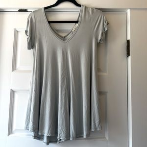 Soft Mint Blue V neck tee